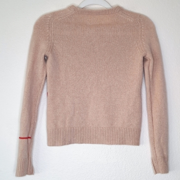 Zadig & Voltaire Cream & Red String Cashmere Sweater XS - Picture 5 of 8